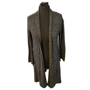 Love Stitch Dark Gray Wool Blend Long Line Open Front Cardigan Size M